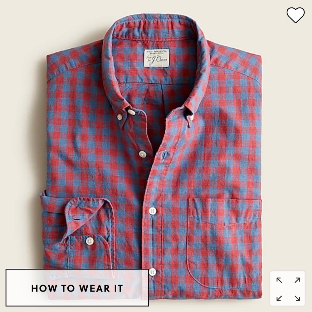J Crew secret wash organic cotton poplin dress shirt